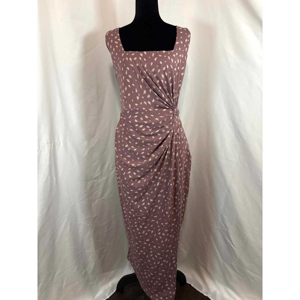 Nine Britton Greta Knit Midi Dress Mauve Twist Front 1X NWT